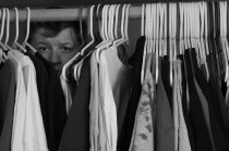 Oh thank god its just a man in my closet, for a second there I was worried there was going to be a pile of baby clothes