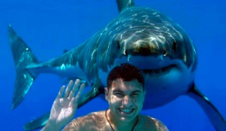 Jacques III on his first free dive after assuring his buddies he'd be fine because of his onesies